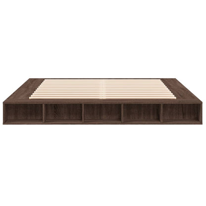 Bed Frame without Mattress Brown Oak 180x200 cm Super King