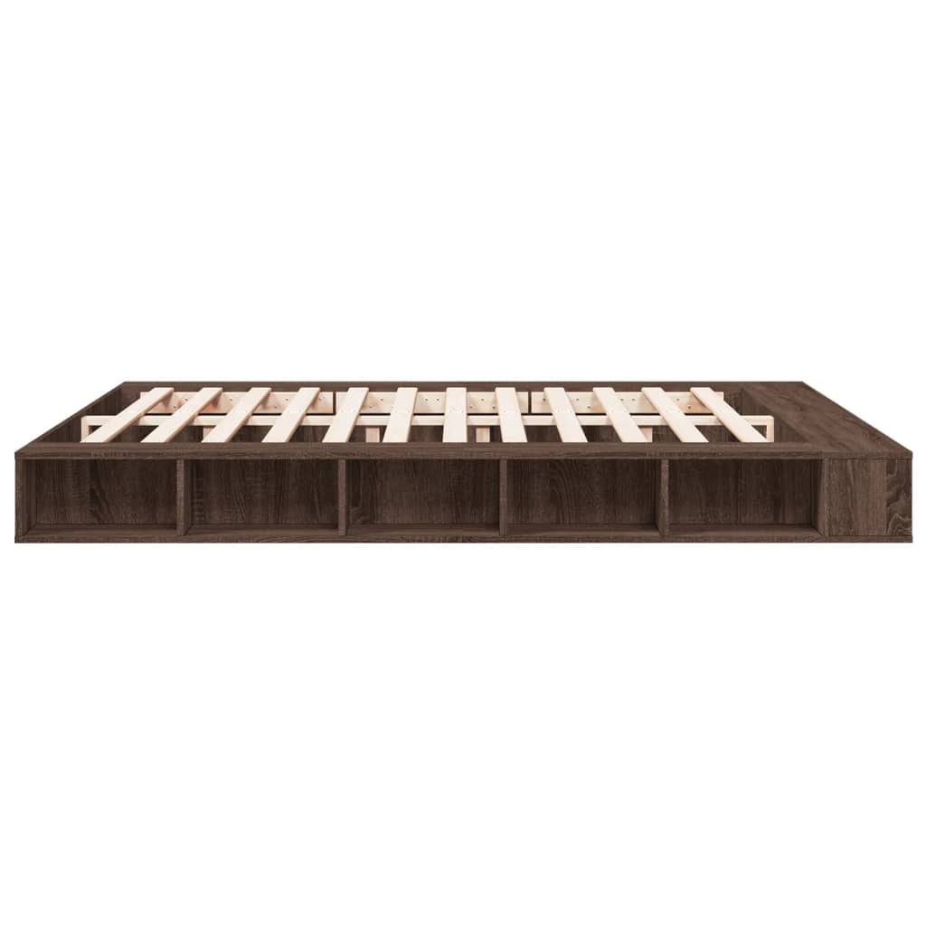 Bed Frame without Mattress Brown Oak 180x200 cm Super King