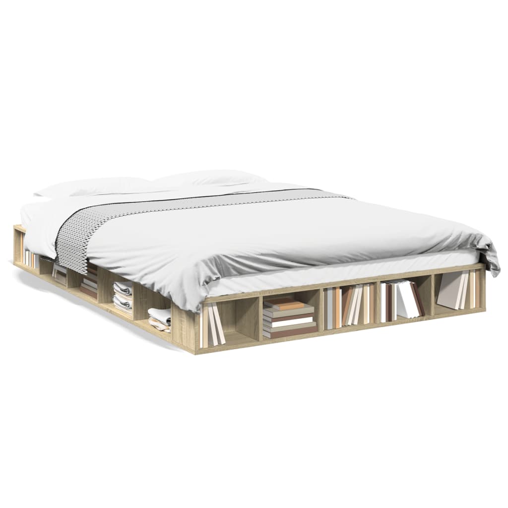 Bed Frame without Mattress Sonoma Oak 160x200 cm