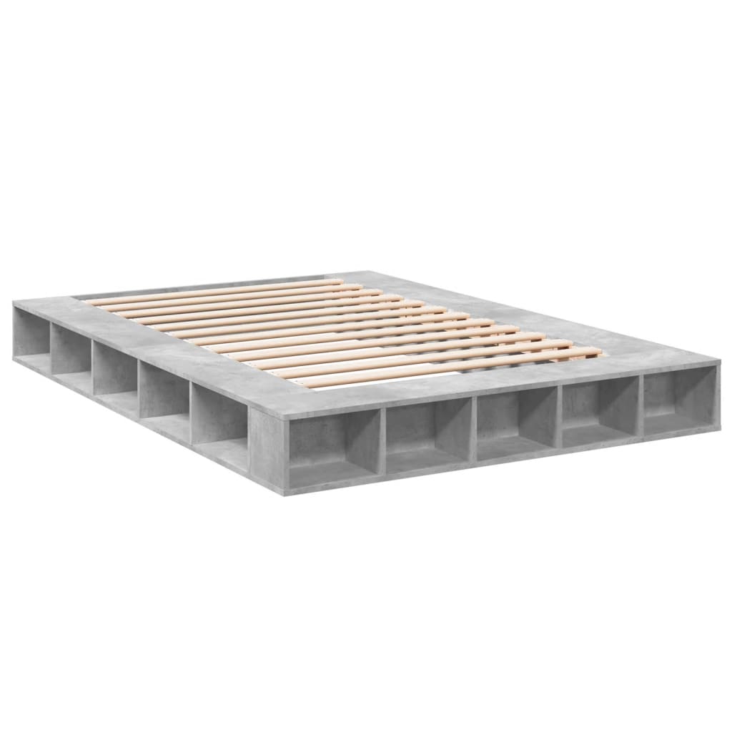 Bed Frame Concrete Grey 150x200 cm King Size Engineered Wood