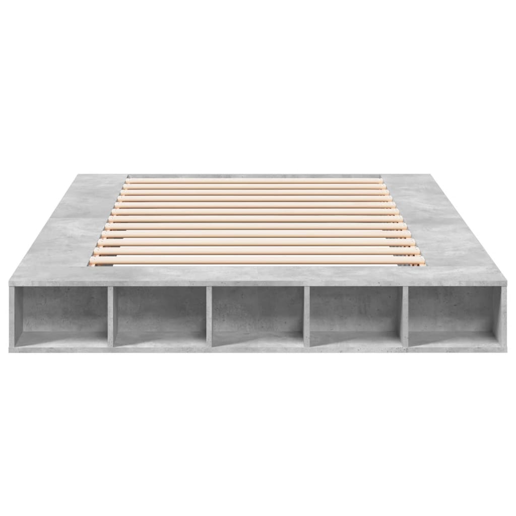 Bed Frame Concrete Grey 150x200 cm King Size Engineered Wood