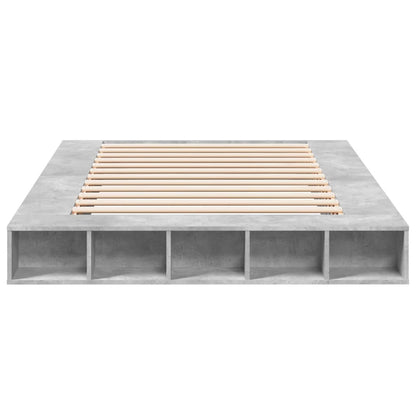 Bed Frame Concrete Grey 150x200 cm King Size Engineered Wood