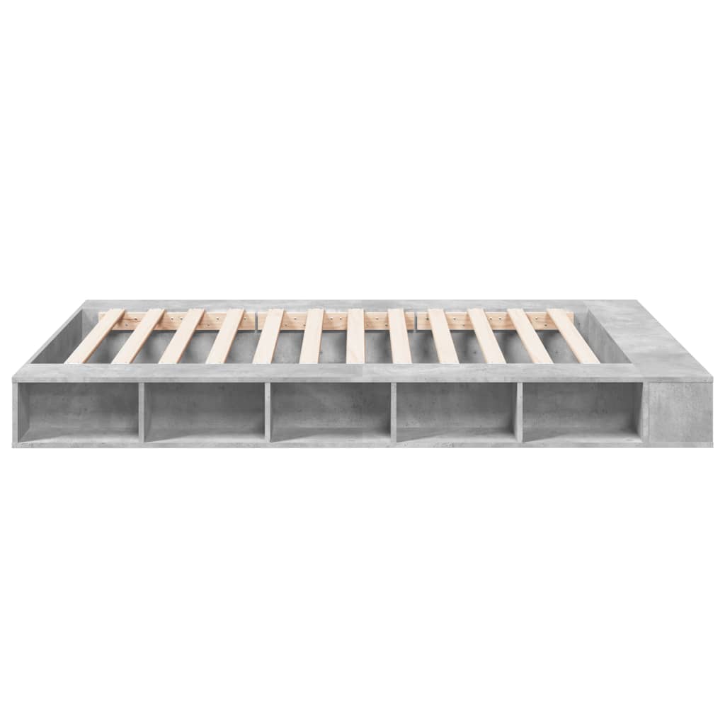 Bed Frame Concrete Grey 150x200 cm King Size Engineered Wood