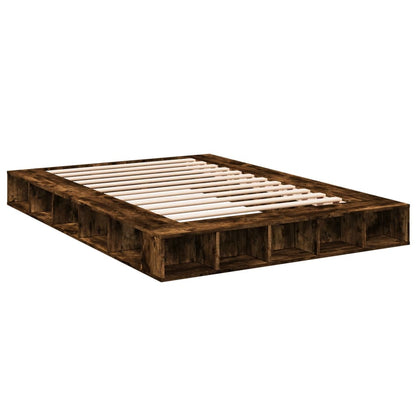 Bed Frame without Mattress Smoked Oak 150x200 cm King Size