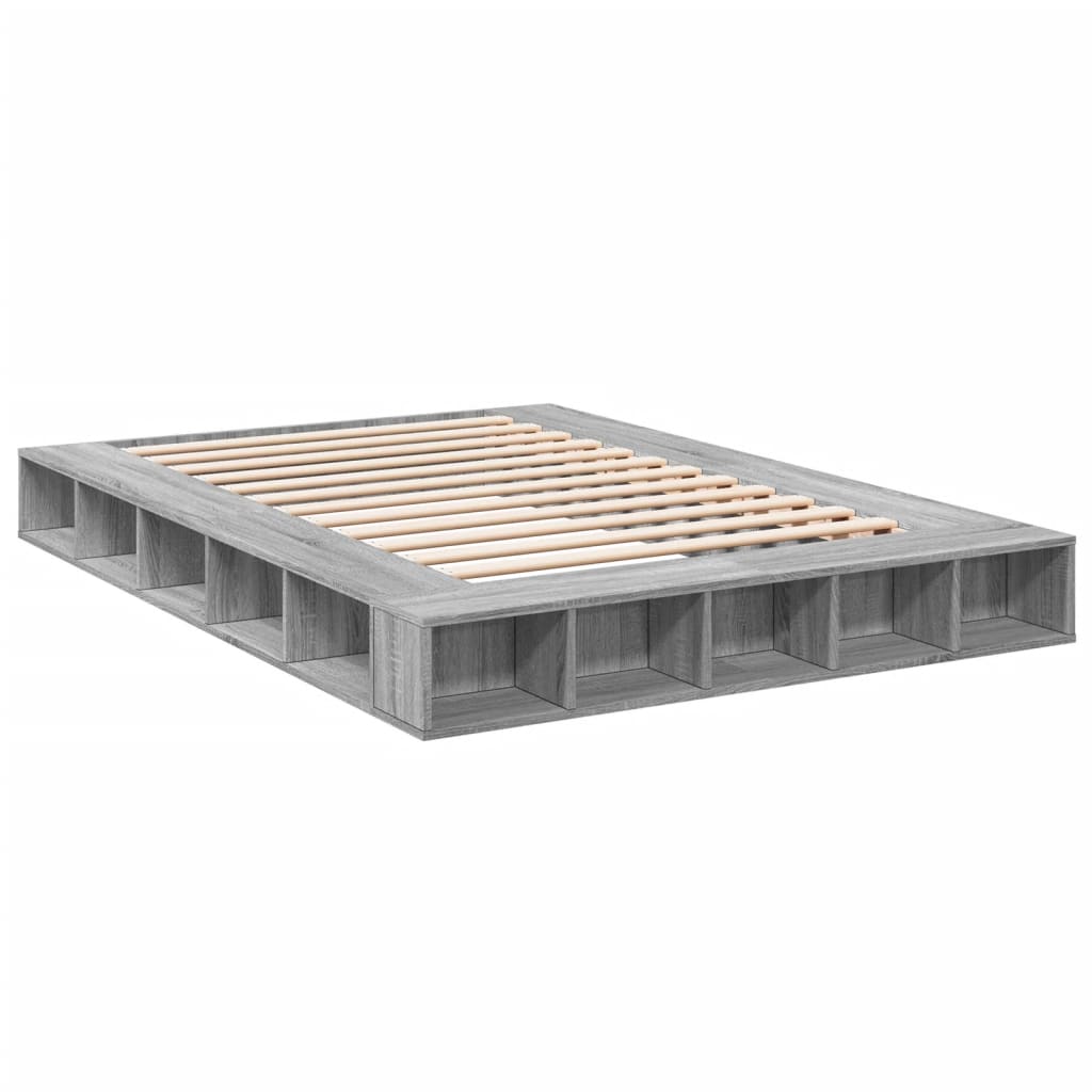 Bed Frame without Mattress Grey Sonoma 150x200 cm King Size