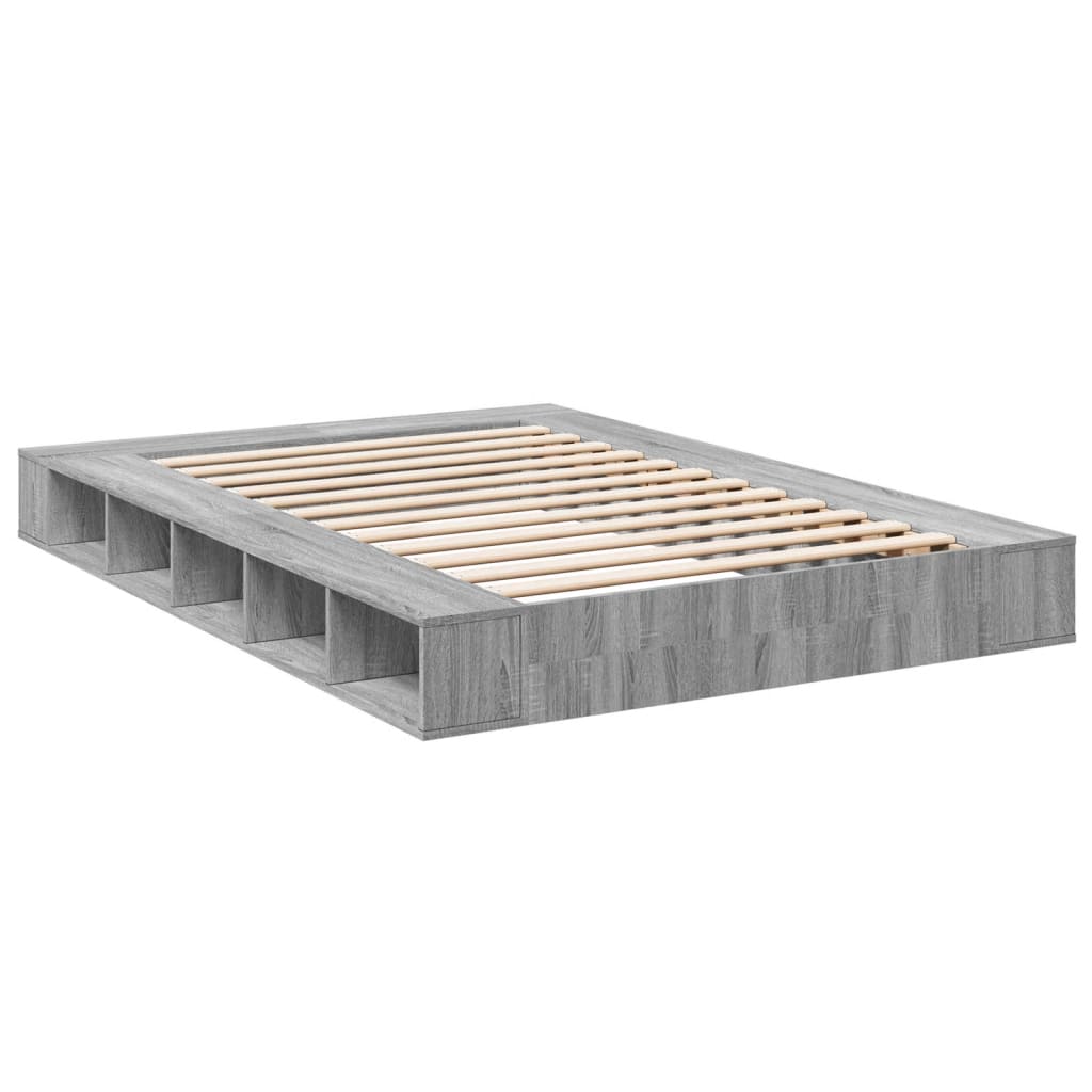 Bed Frame without Mattress Grey Sonoma 150x200 cm King Size