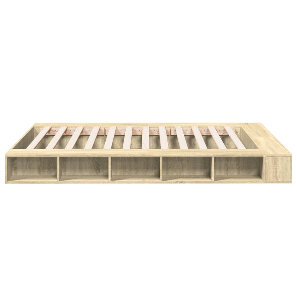 Bed Frame Sonoma Oak 140x200 cm Engineered Wood