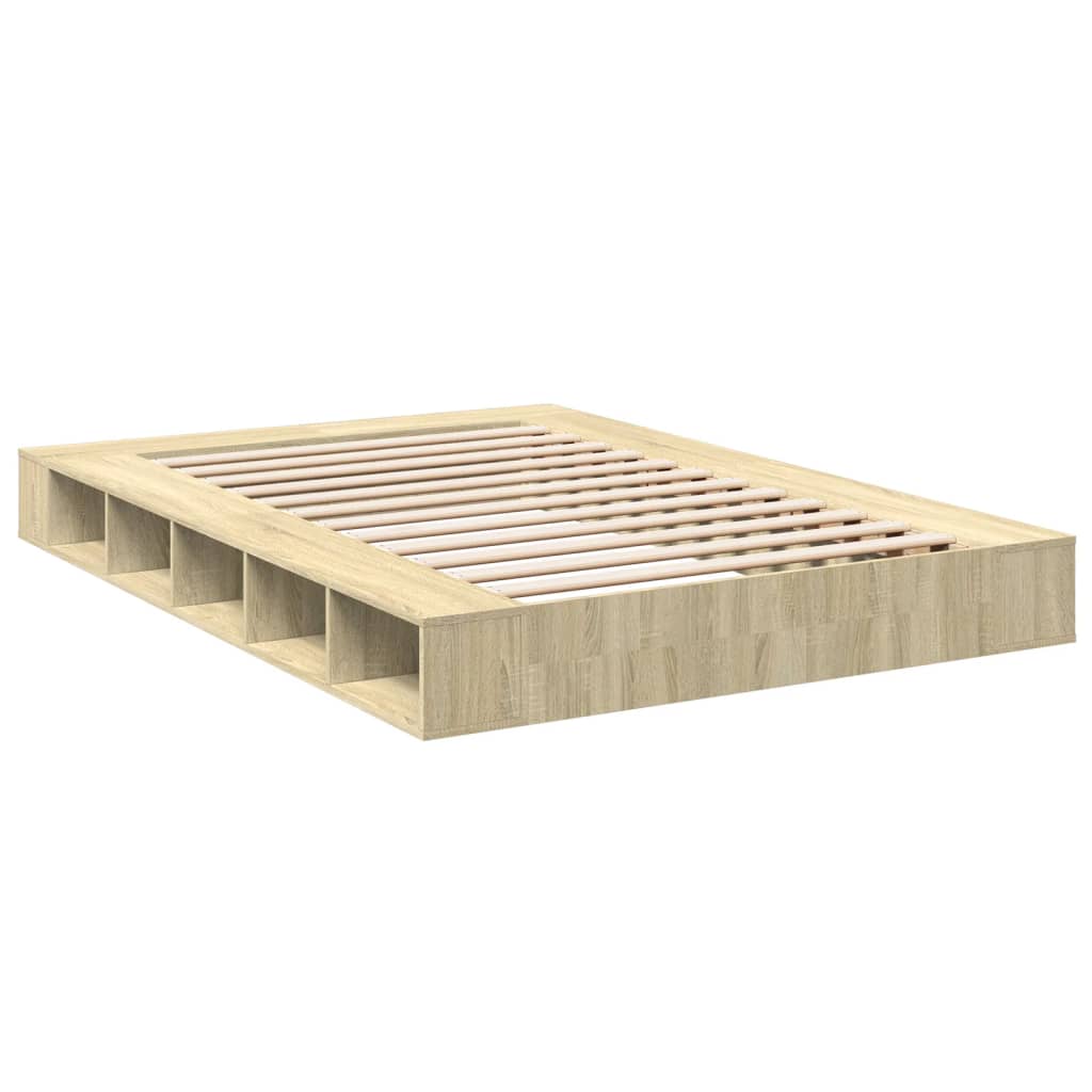 Bed Frame Sonoma Oak 140x200 cm Engineered Wood