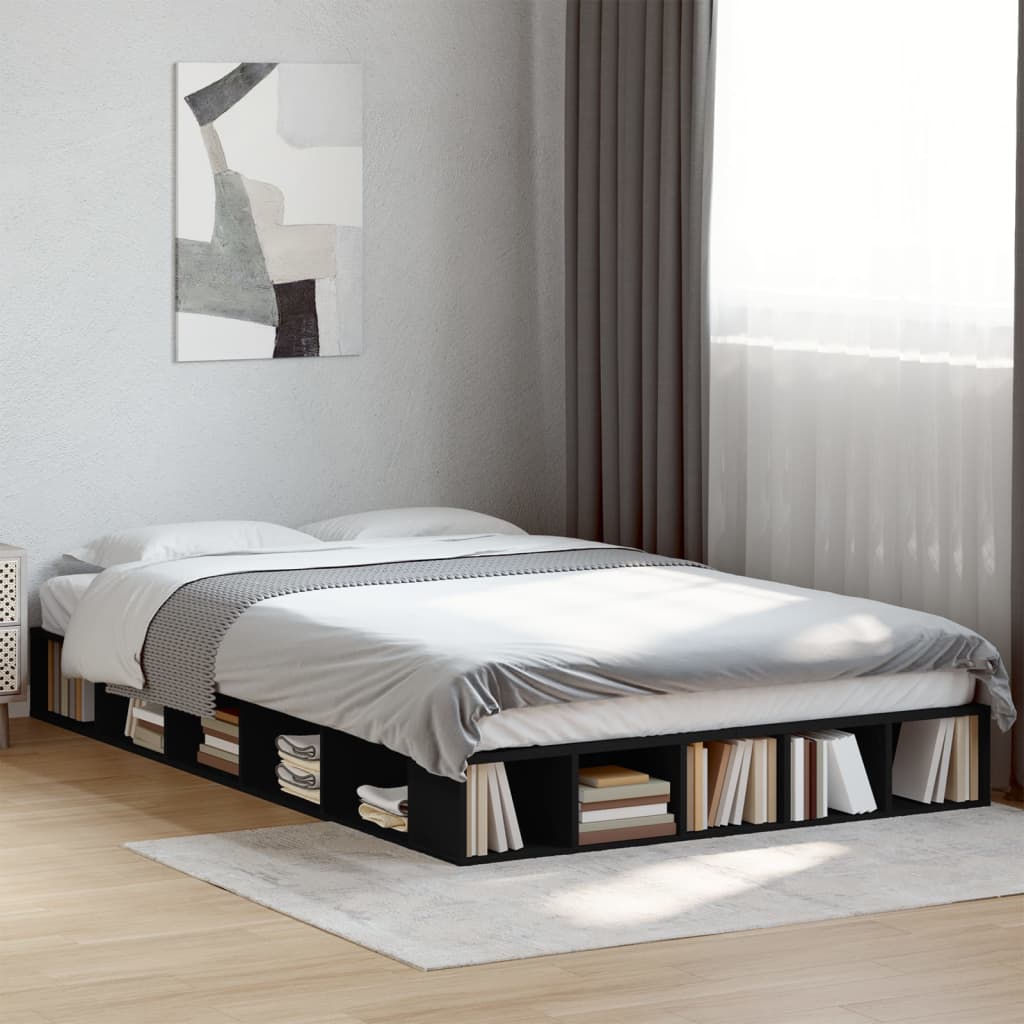 Bed Frame without Mattress Black 135x190 cm Double