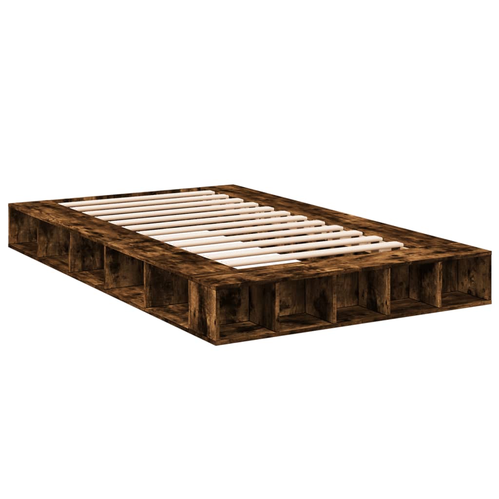 Bed Frame without Mattress Smoked Oak 135x190 cm Double