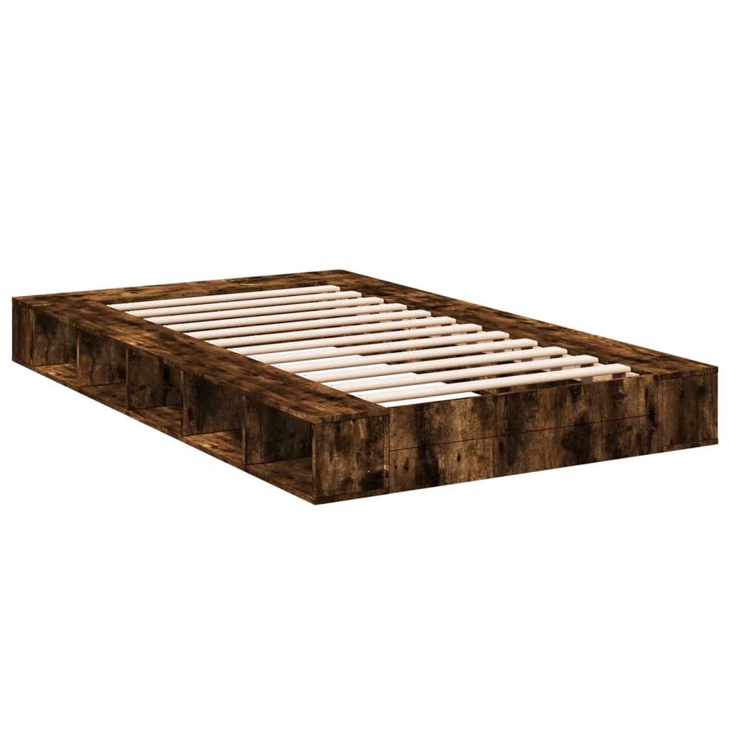 Bed Frame without Mattress Smoked Oak 135x190 cm Double