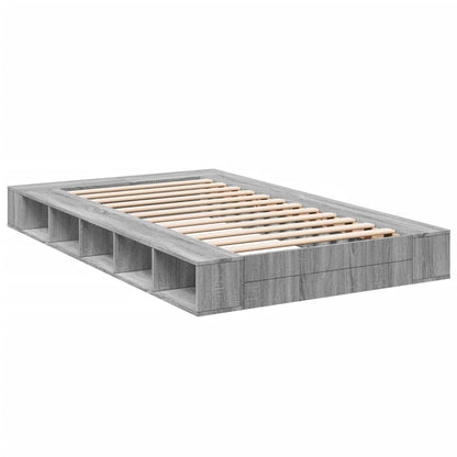 Bed Frame without Mattress Grey Sonoma 135x190 cm Double