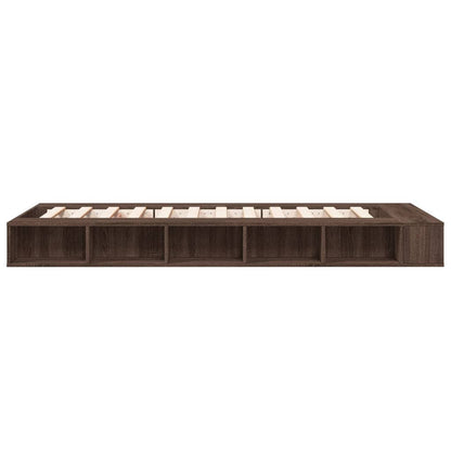 Bed Frame without Mattress Brown Oak 100x200 cm