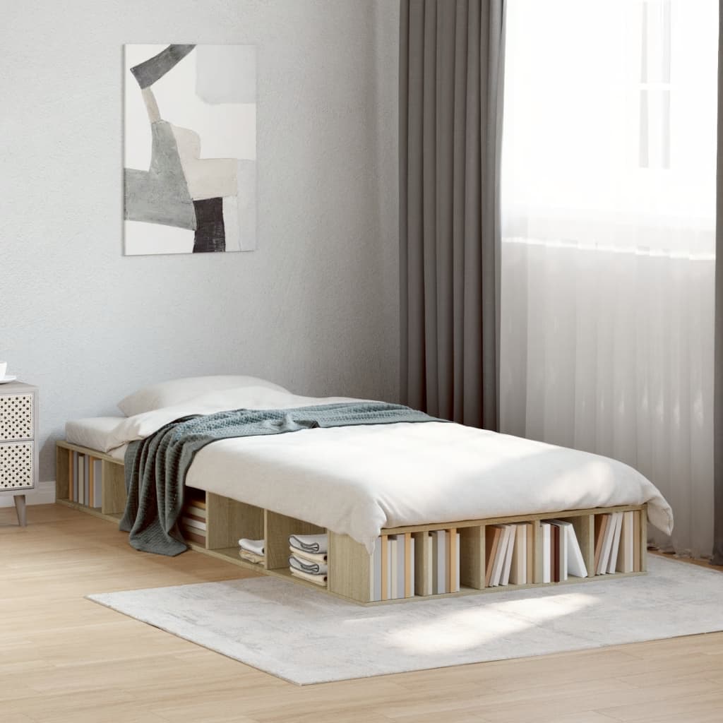 Bed Frame Sonoma Oak 90x200 cm Engineered Wood