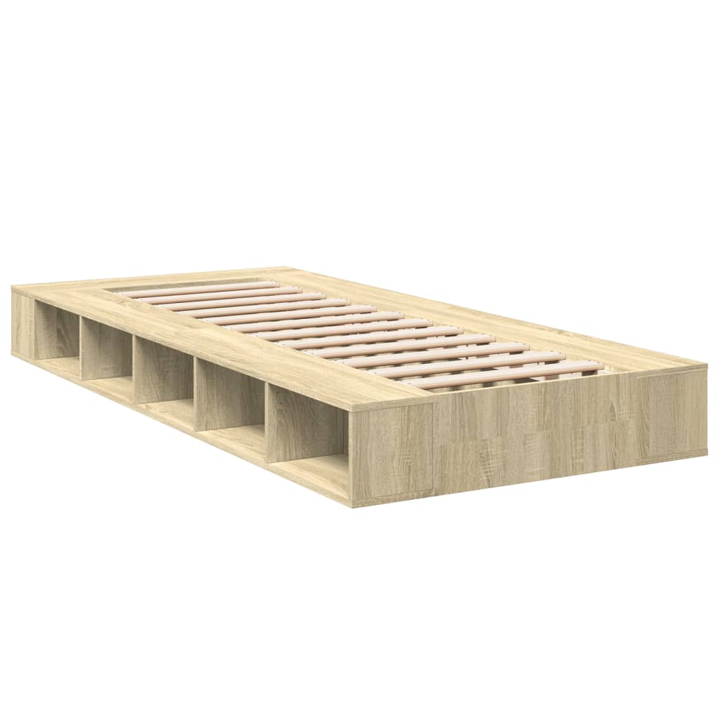 Bed Frame Sonoma Oak 90x200 cm Engineered Wood