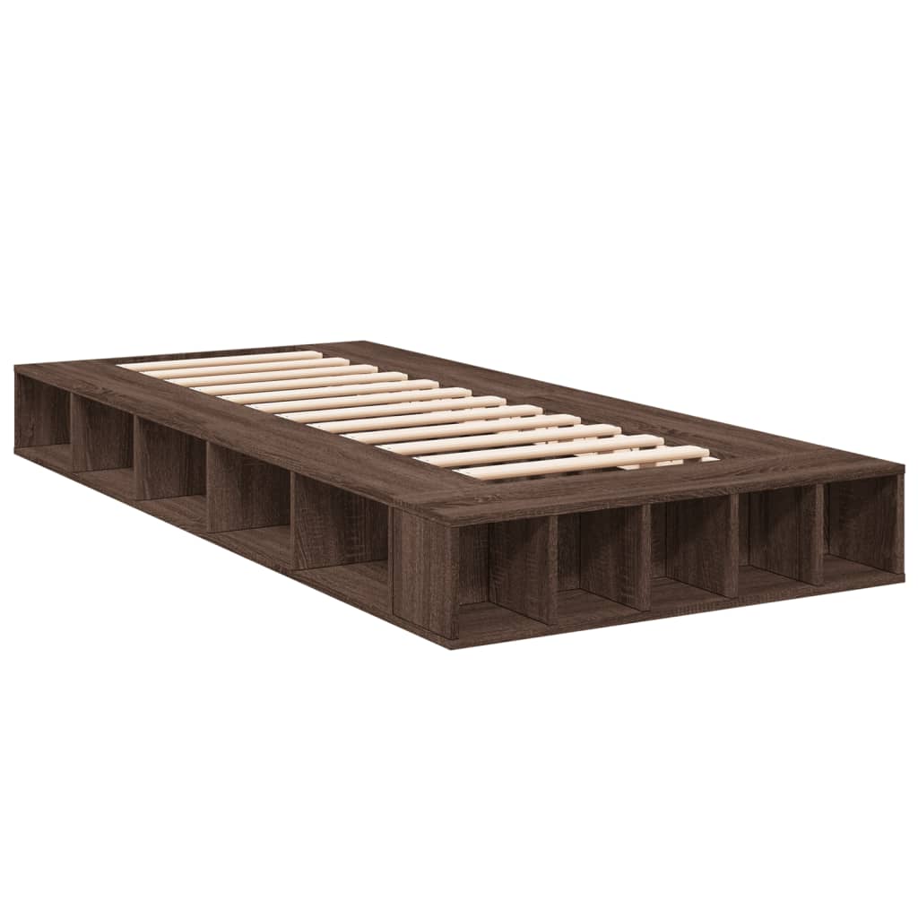 Bed Frame without Mattress Brown Oak 90x200 cm