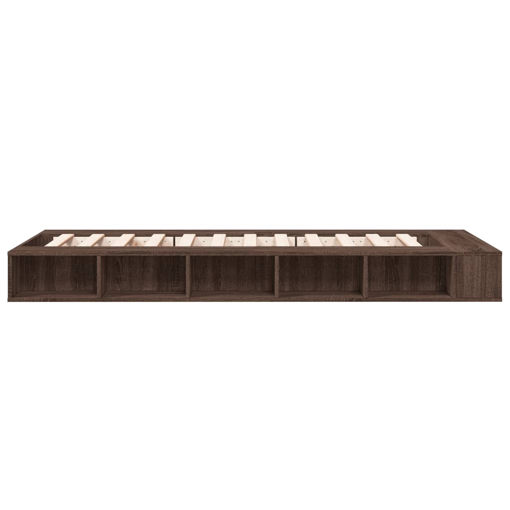 Bed Frame without Mattress Brown Oak 90x200 cm