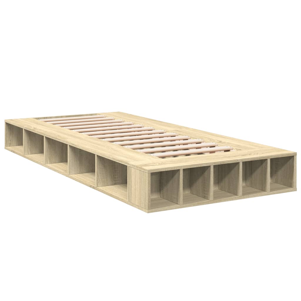 Bed Frame Sonoma Oak 90x190 cm Single Engineered Wood