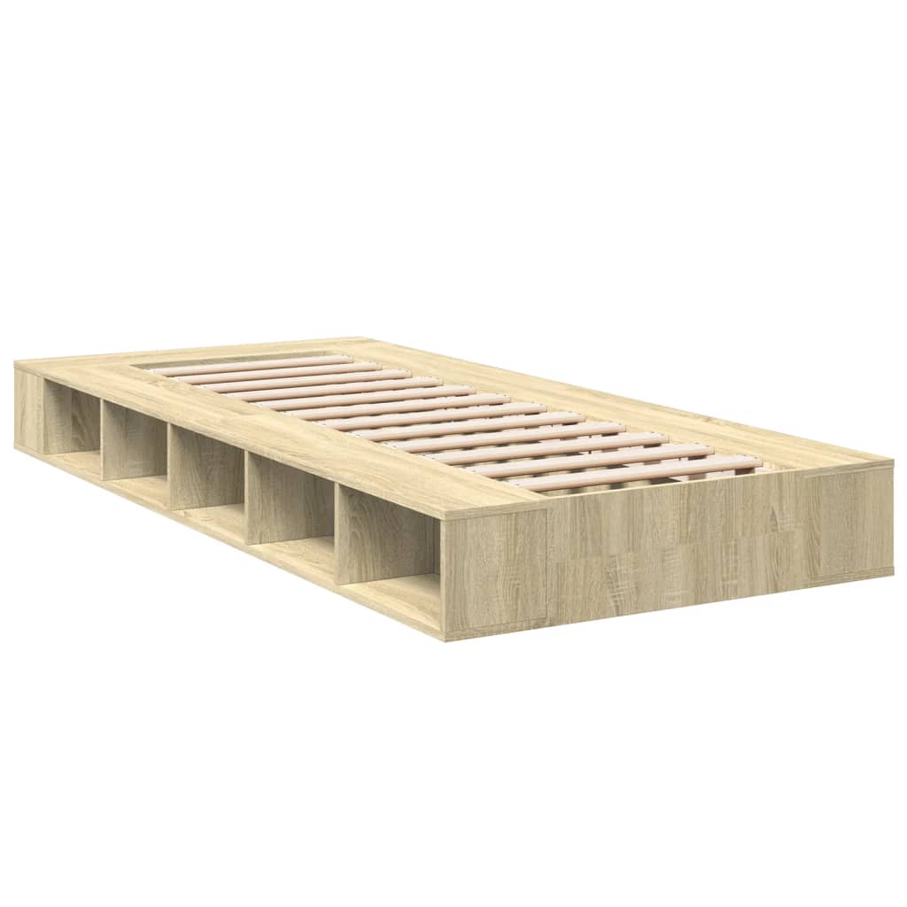 Bed Frame Sonoma Oak 90x190 cm Single Engineered Wood