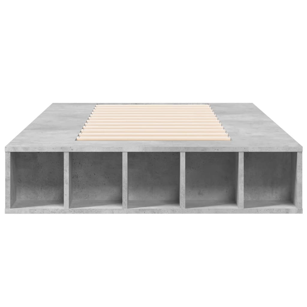 Bed Frame Concrete Grey 90x190 cm Single Engineered Wood