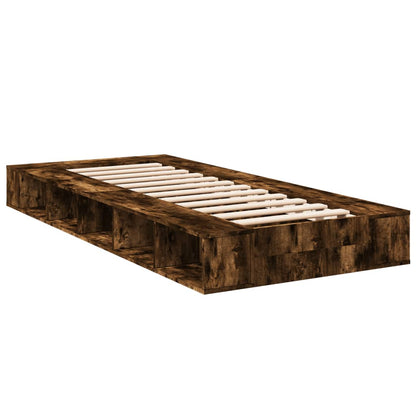 Bed Frame Smoked Oak 90x190 cm Single Engineered Wood