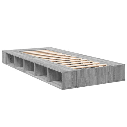 Bed Frame Grey Sonoma 90x190 cm Single Engineered Wood