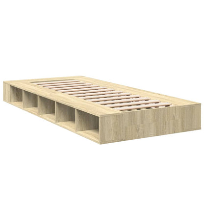 Bed Frame Sonoma Oak 75x190 cm Small Single Engineered Wood