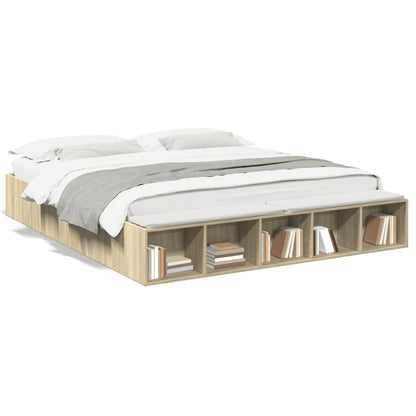 Bed Frame without Mattress Sonoma Oak 200x200 cm