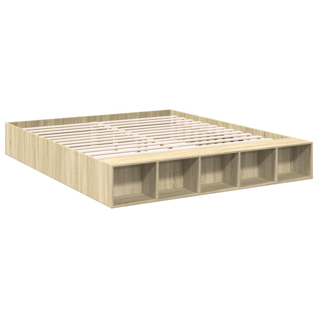 Bed Frame without Mattress Sonoma Oak 200x200 cm