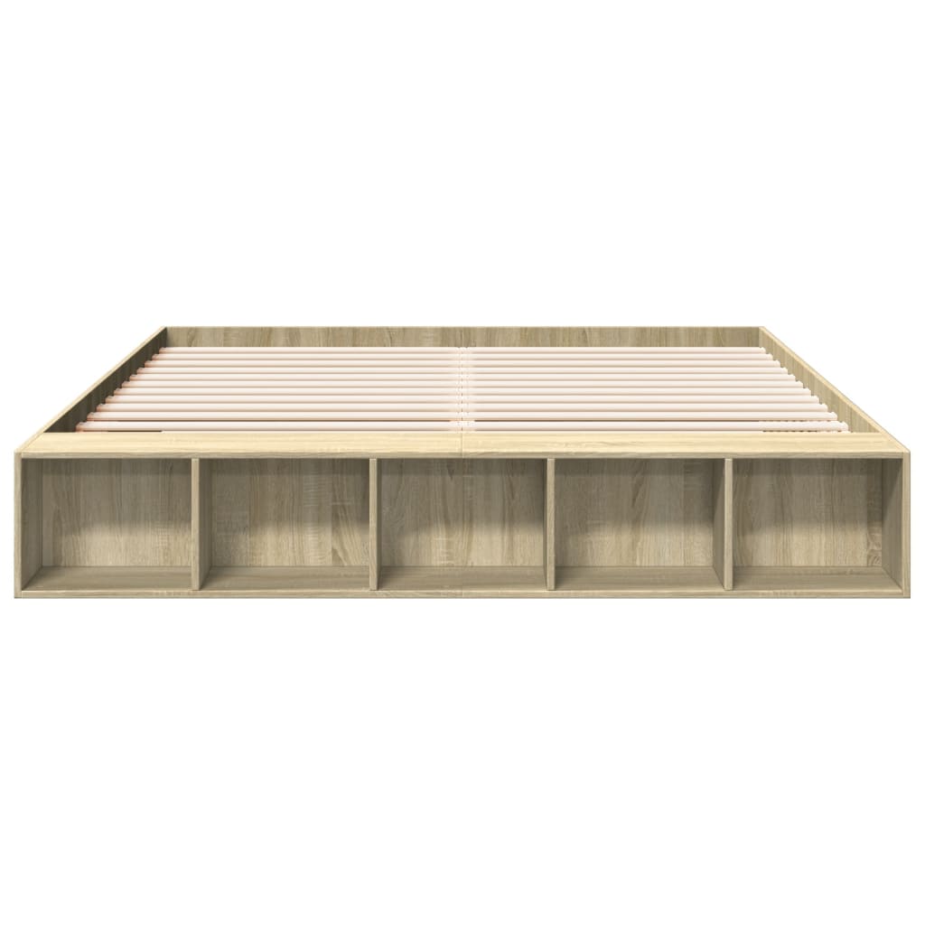 Bed Frame without Mattress Sonoma Oak 200x200 cm