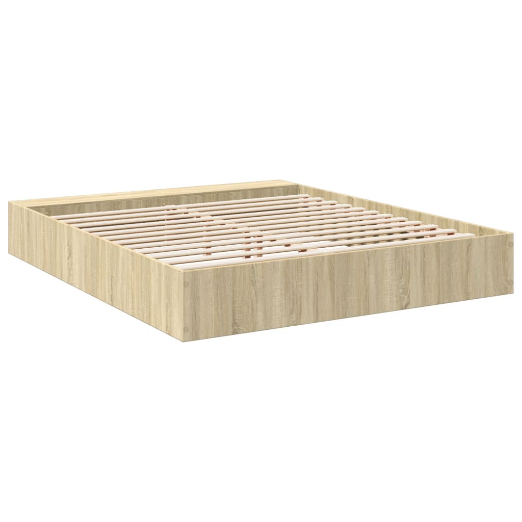 Bed Frame without Mattress Sonoma Oak 200x200 cm