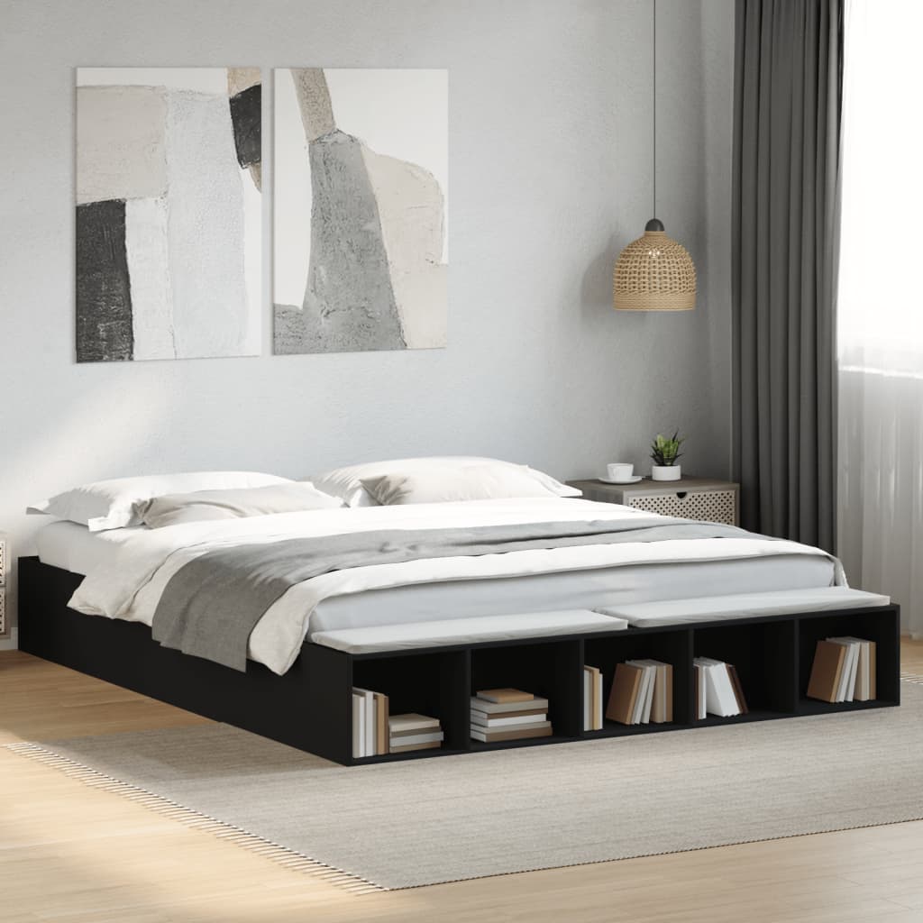 Bed Frame without Mattress Black 180x200 cm Super King