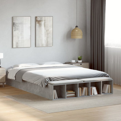 Bed Frame without Mattress Concrete Grey 160x200 cm