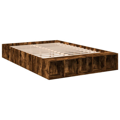 Bed Frame without Mattress Smoked Oak 160x200 cm