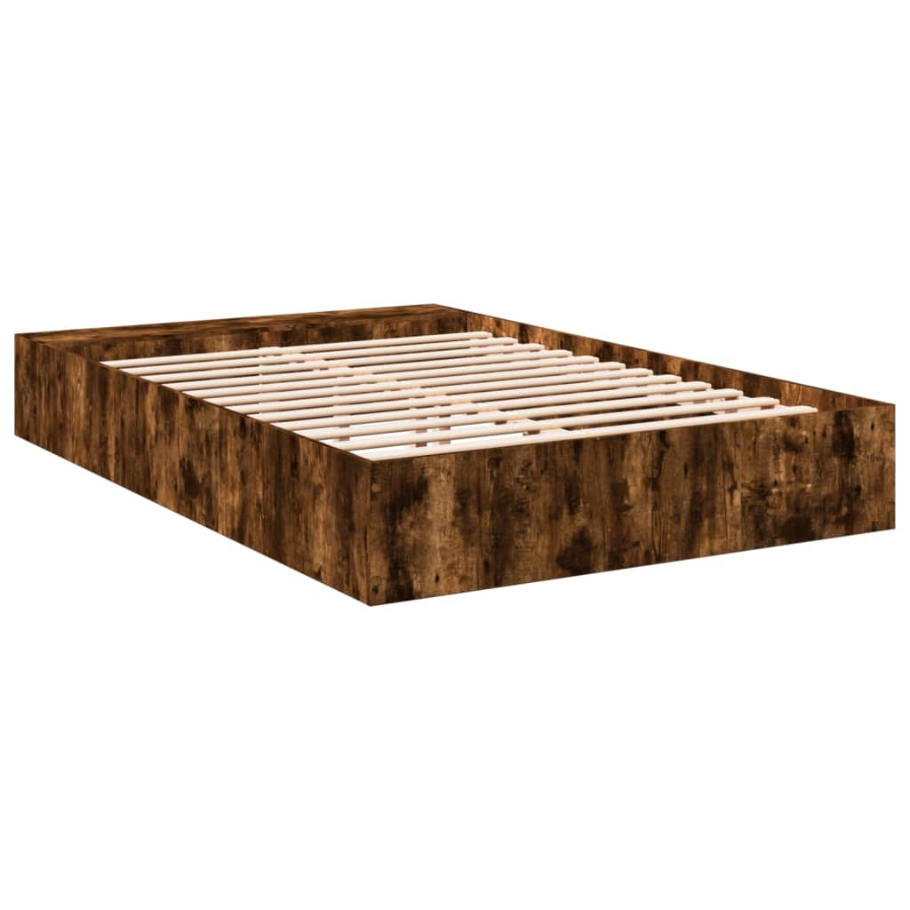 Bed Frame without Mattress Smoked Oak 160x200 cm