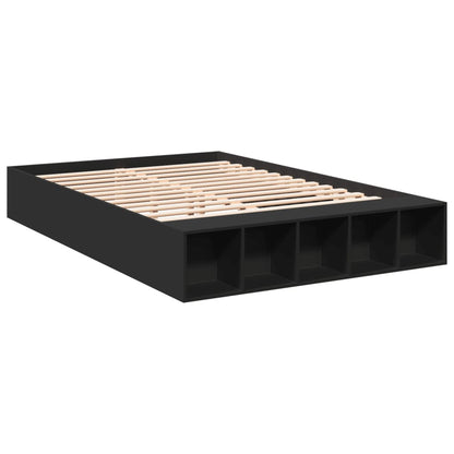 Bed Frame Black 150x200 cm King Size Engineered Wood