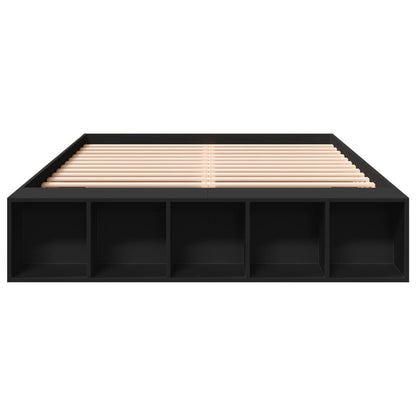 Bed Frame Black 150x200 cm King Size Engineered Wood