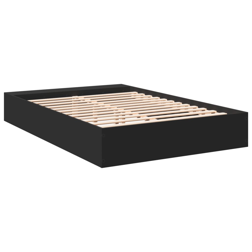 Bed Frame Black 150x200 cm King Size Engineered Wood