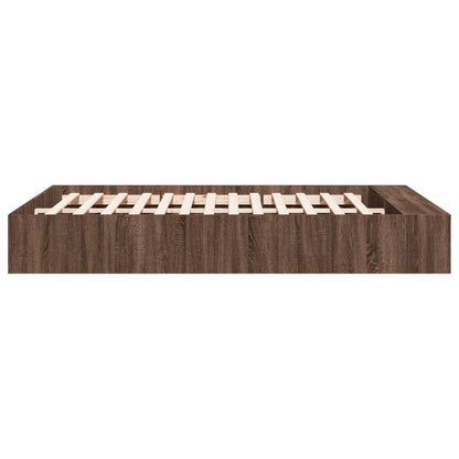 Bed Frame Brown Oak 140x200 cm Engineered Wood