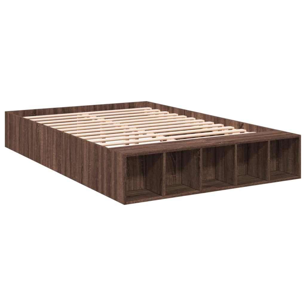 Bed Frame without Mattress Brown Oak 120x200 cm