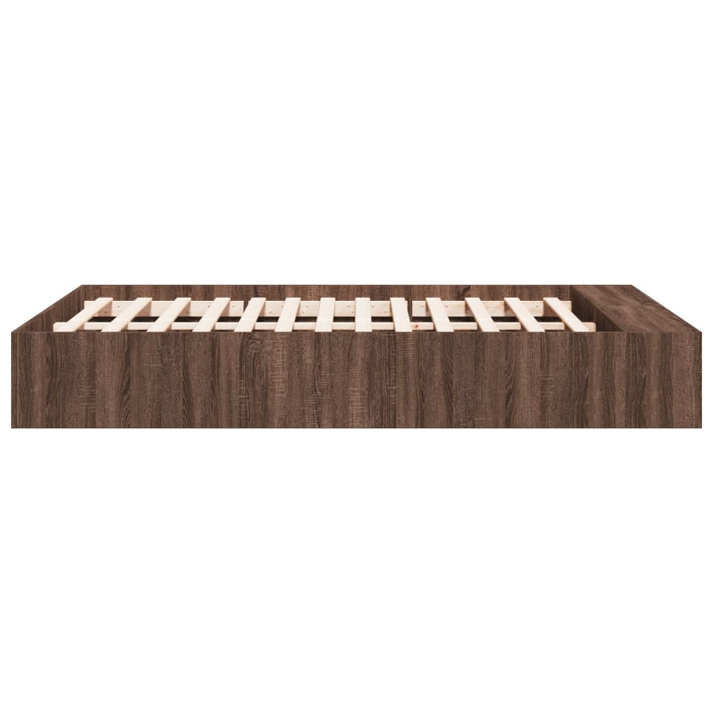 Bed Frame without Mattress Brown Oak 120x200 cm