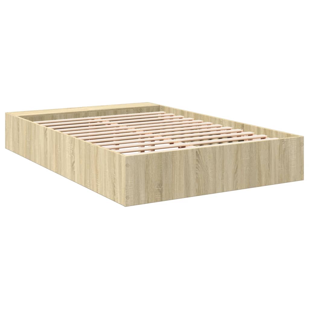 Bed Frame Sonoma Oak 140x190 cm Engineered Wood