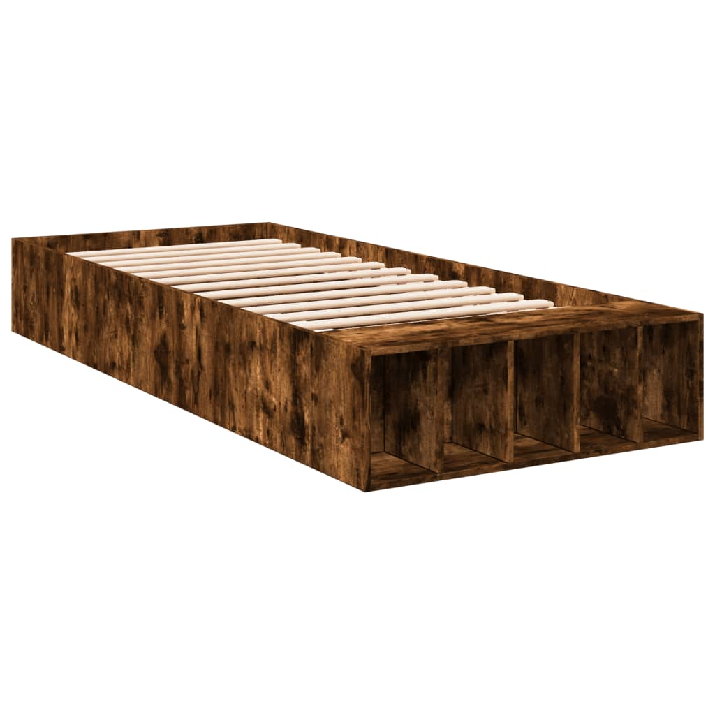 Bed Frame Smoked Oak 90x200 cm Engineered Wood