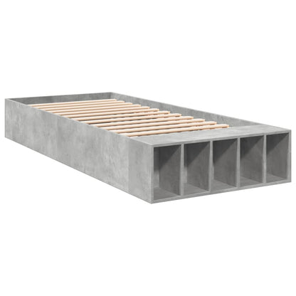 Bed Frame Concrete Grey 90x190 cm Single Engineered Wood