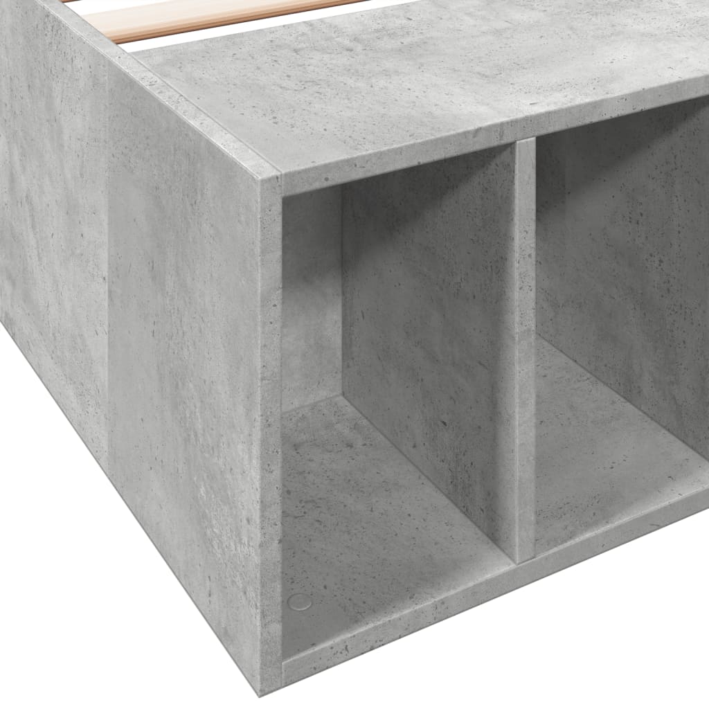 Bed Frame Concrete Grey 90x190 cm Single Engineered Wood