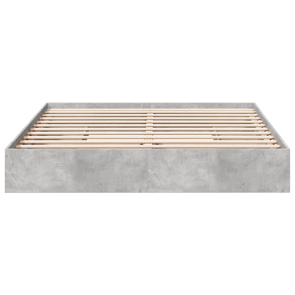 Bed Frame with Drawers Concrete Grey 200x200 cm Engineered Wood