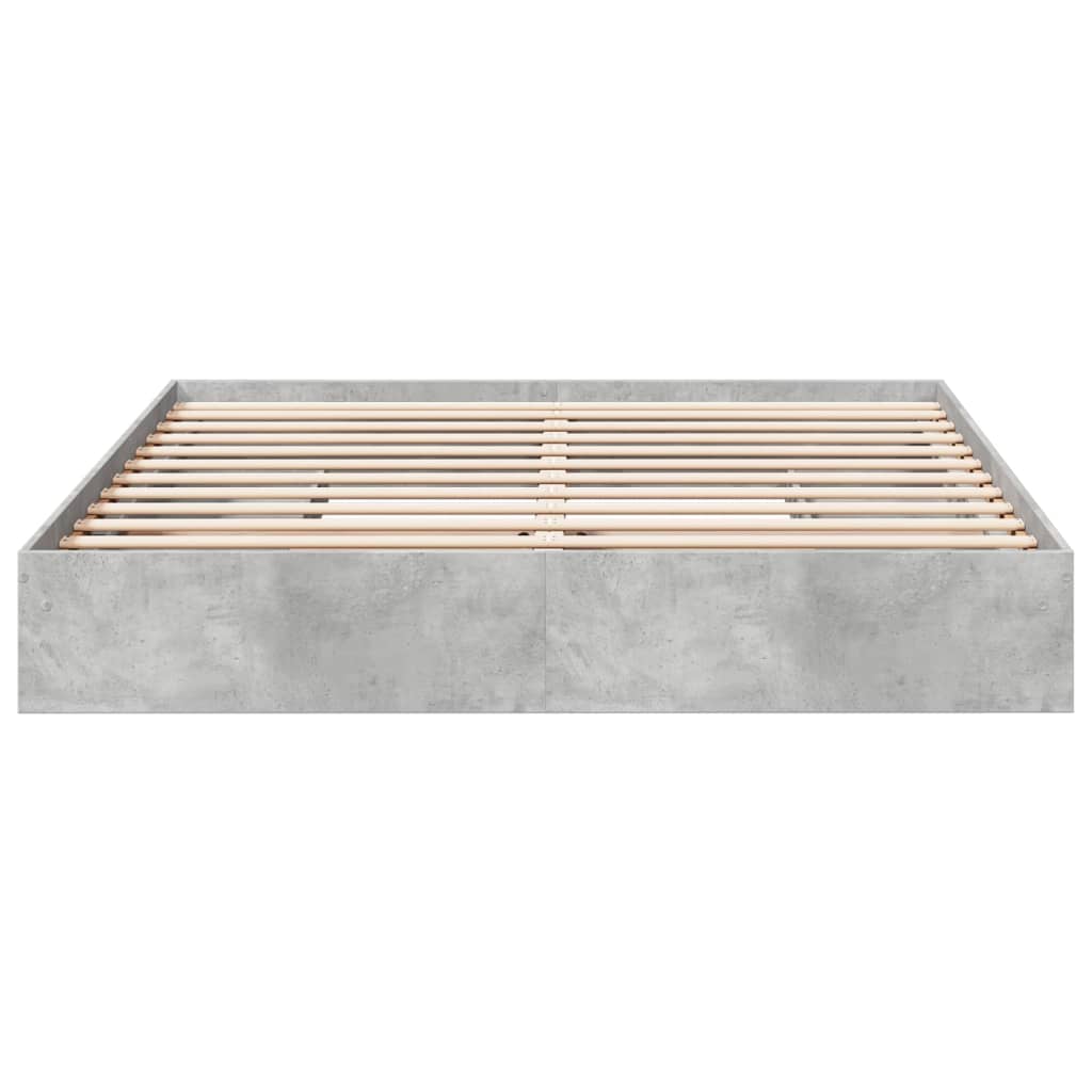 Bed Frame with Drawers Concrete Grey 180x200 cm Super King Engineered Wood