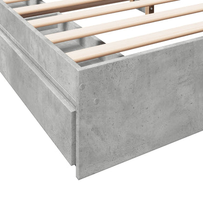 Bed Frame with Drawers Concrete Grey 180x200 cm Super King Engineered Wood