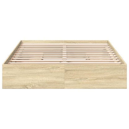 Bed Frame with Drawers without Mattress Sonoma Oak 150x200 cm King Size