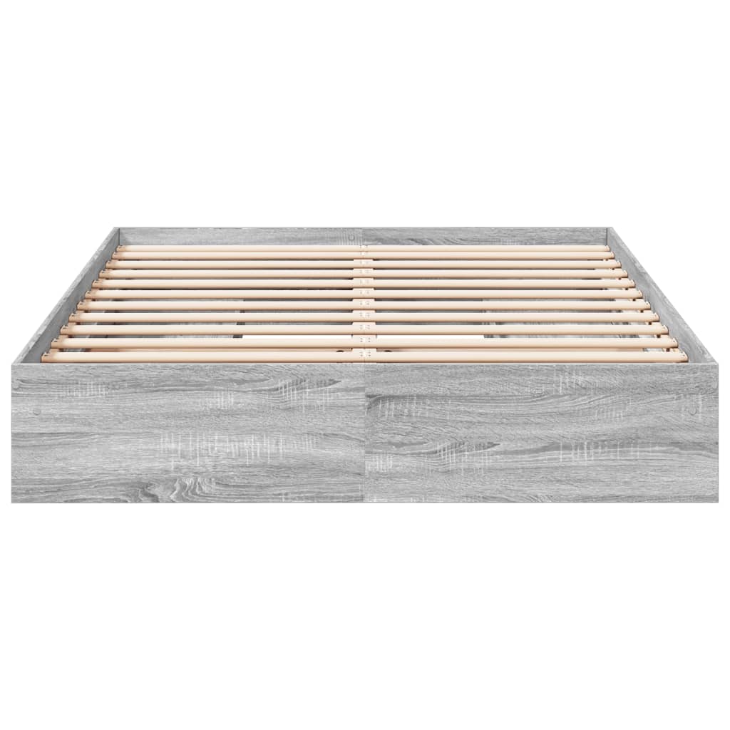 Bed Frame with Drawers Grey Sonoma 150x200 cm King Size Engineered Wood